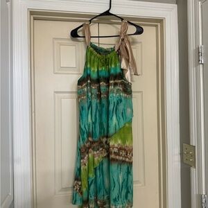 Stylish Green and Brown Women’s Dress